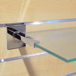 Console tablettes verre pour panneaux rainurés