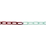 Chaîne de signalisation métallique rouge/blanc - rouleau de 25 m