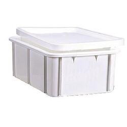 Bac gerbable plastique blanc, capacité 35 litres, dimensions 600 x 400 x 217 mm
