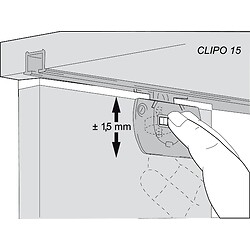 Vantail de 15 kg - Clipo 15H Inslide / Mixslide pour porte en bois - Rail de coulissage seul