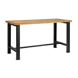 Établi L1500 x P700 x H 833 mm - 2 pieds Anthracite7016 / plateau hêtre massif 40 mm - charge maximale 750 kg