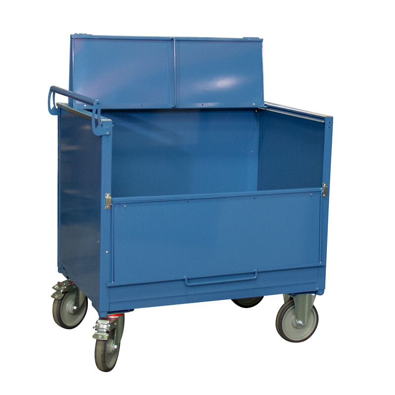 Chariot container avec poignée manuelle - Manutention et stockage