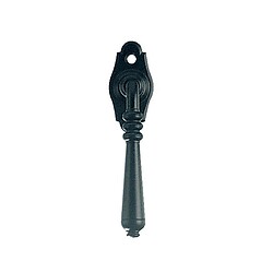 Levier rustique sur rosette finition fer époxy noir carré 7 x 65 mm pour fenêtres ouvrants à la française