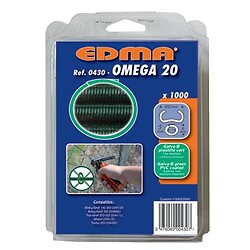 Agrafes grillage Omega 20, finition galvanisé vert, boîte de 1000 pièces