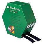 Adhésif double-face auto-agrippant Scotchmate SJ352D largeur 25.4 mm, boîte de 2 rouleaux de 5 m