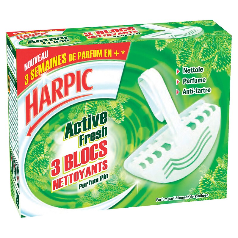 Harpic Blocs colorants cuvette WC, eau bleue, fraîcheur marine 