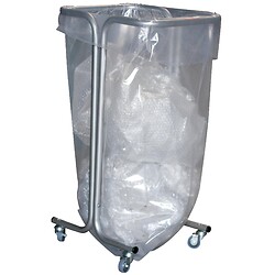 Support sac poubelle 50 litres époxy gris à pédale