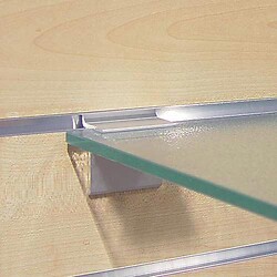 Consoles tablette verre alumium anodisé pour panneaux rainurés