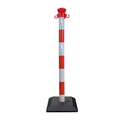 Poteau plastique monobloc rouge/blanc 950 mm / Ø 50 mm pour barrière réfléchissante BSA1202RB