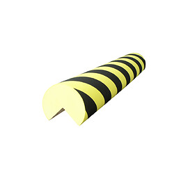 Protection d'angle noir/jaune en mousse avec ouverture 75 mm - Ø 150 mm / 1000 mm