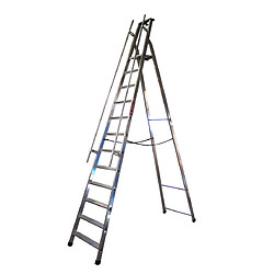 Marchepied FIMM aluminium 9 marches professionnel avec rampe