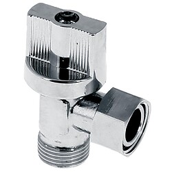 Robinet d'arrêt WC NF 1/4 de tour équerre 12x17 chromé