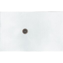 Lot receveur minéral Paama 120x80 blanc + grille Ø 129 mm blanc pur offerte