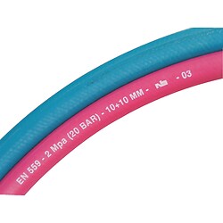 Tuyau de soudage jumelé EN 559, diamètre intérieur 10 mm, diamètre extérieur 17 mm, rouleau de 20 m