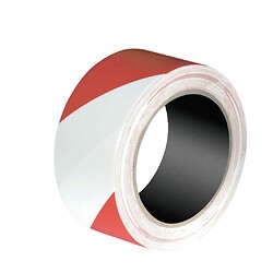 Ruban adhésif PVC de signalisation rouge blanc AR-MEN épaisseur 0,16mm largeur 50mm longueur 33m