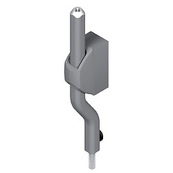 Embout déporté de 18 mm pour tringle de crémone pompier coloris gris alu