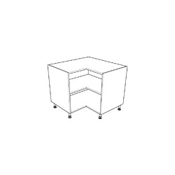 Caisson de cuisine angle bas à 2 portes - hauteur 780 mm / 950 x 950 mm - coloris blanc