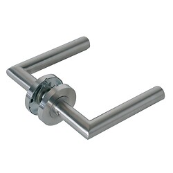 Béquille double sur rosace Boedic inox droite