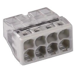 Bornes de connexion automatique 2273 pour fils rigides 5x0,5-2,5 mm² transparent/gris boîte de 50 pièces