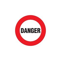 Disque rouge d'interdiction, diamètre 300 mm, modèle ''Danger''