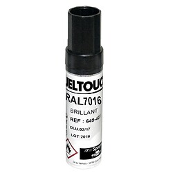 Peinture de retouche solvantée glycérophtalique, gris anthracite RAL 7016, boîte de 12 stylos de 20 g