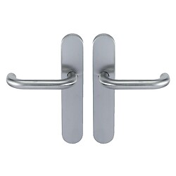Béquille double inox sur plaque Ligne 19 type U bec de cane
