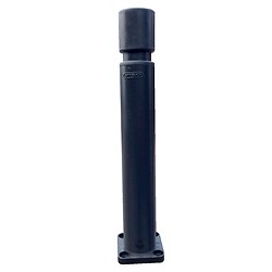 Poteau à mémoire de forme avec platine à fixer coloris noir tête cylindrique avec gorge hauteur 400 mm - diamètre 100 mm