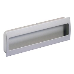 Poignée cuvette rectangle zinc finition nickel mat 116 x 54 mm entraxe 96 mm - Misnia