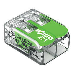 Mini borne type 221 Green 2x4 mm² boîte de 100 pièces