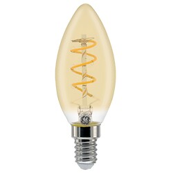 Lampe LED fil Heliax flamme à filament ambrée