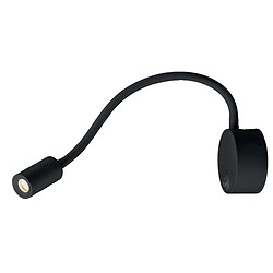Applique à flexible orientable Dio Flex Plate noir 1,9 W 3000 K