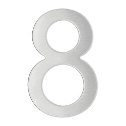 Chiffre INOX 304, avec adhésif, Hauteur 76 mm N° 8