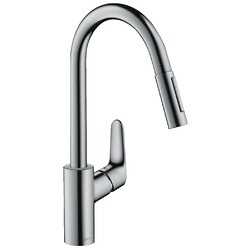 Mitigeur de cuisine à douchette extractible Focus - finition acier Inox (Stainless)