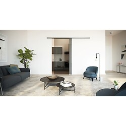 Kit complet pour porte en verre Punch - avec double amortisseur - pour pose sous-plafond - longueur 3000 mm