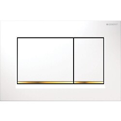 Plaque de commande double touche Sigma30 blanc / doré pour bâti-support Duofix