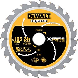 Lames de scie circulaire plongeante Ø 165 mm alésage 20 mm 24 dents XR Extreme Runtime