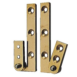 Pivots coudés avec petits côtés - laiton poli longueur 80 mm gauche