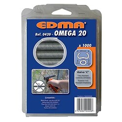 Agrafes grillage Omega 20, finition galvanisé, boîte de 1000 pièces
