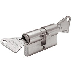 Cylindre double de sûreté - Profil européen varié en laiton nickelé - Fonction clé de secours - FCS 7101 V5