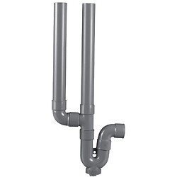 Siphon pour machine à laver double sortie horizontale
