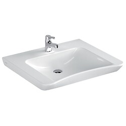 Lavabo PMR 65 cm sans trop plein blanc