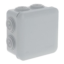 Boîte carrée 80x80x45 étanche Plexo gris embout (7) IP55/IK07 650°C