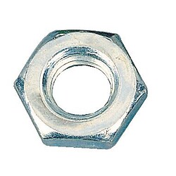 Écrous hexagonaux Hm bas acier zingué blanc classe 6, diamètre 6 mm, boîte de 200 écrous