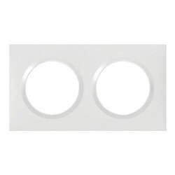 Plaque carrée dooxie 2 postes blanc