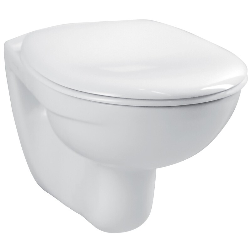 Toilette suspendue double chasse à plaque de contrôle blanche