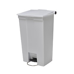 Poubelle à pédale Legacy Step-On en polyéthylène blanc 87 litres couvercle hermétique pédale silencieuse