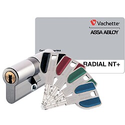 Cylindre double de haute sécurité - Profil européen varié en Laiton nickelé mat - RADIAL NT 7101