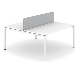 Bureau Bench Net-U pour 2 personnes - coloris blanc - pieds blancs - top access - longueur 160 cm
