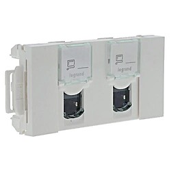 Prise double RJ45 programme Mosaic goulotte clippage direct Cat. 6 FTP 3 modules LCS²