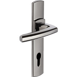 Béquille double sur plaque ligne Scult entraxe 165 mm Diamant Noir clé I
